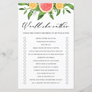 Lámina Grapefruit Prefiere Un Juego De Ducha De Novias