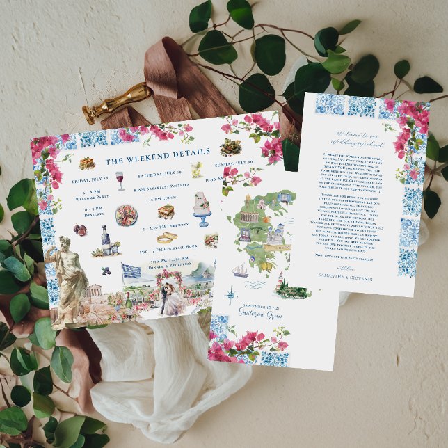 Lámina Grecia Boda Fin de Semana Bienvenida Itinerario (Subido por el creador)