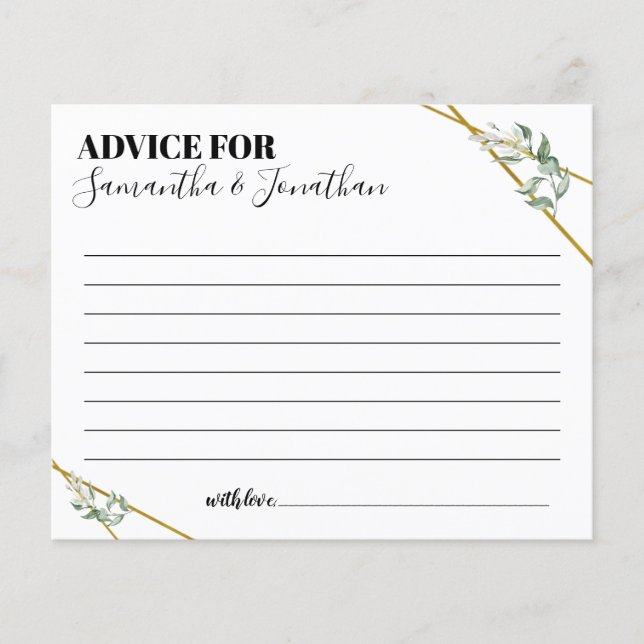 Lámina Green Advice para la ducha bilingüe en pareja (Anverso)