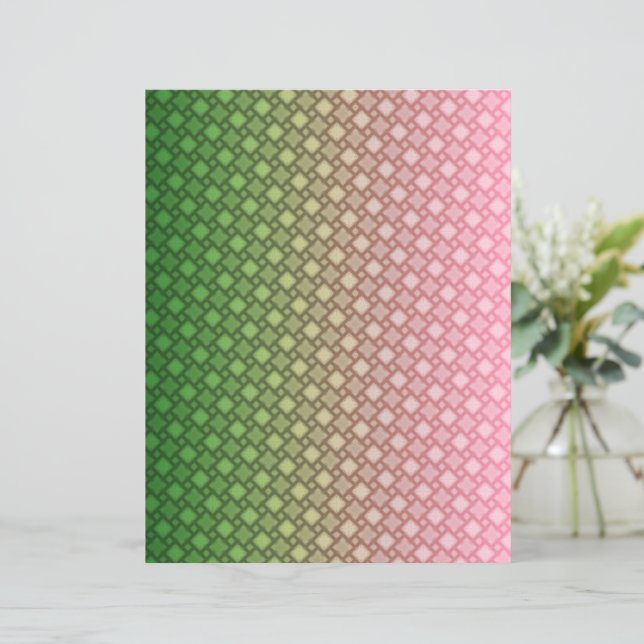 Lámina Green and Pink Gradient Geometric Scrapbook paper (Anverso de pie)