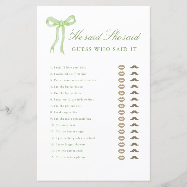 Lámina Green Bow Dijo Que Dijo Que Había Jugado A La Duch (Anverso)