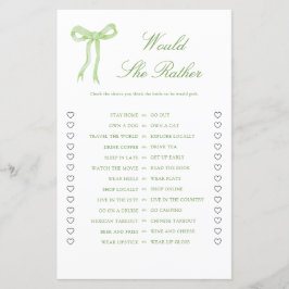 Lámina Green Bow Prefiere Un Juego De Ducha De Novias