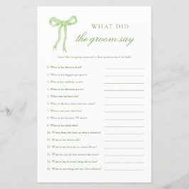 Lámina Green Bow Qué Dijo El Groom Sobre El Juego De Novi