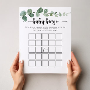 Lámina Green Delight Eucalyptus Baby Bingo Shower Game