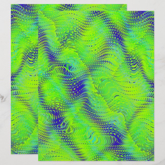 Lámina Green Faux Snakeskin Scrapbook Paper 2-Sided Page (Anverso / Reverso)