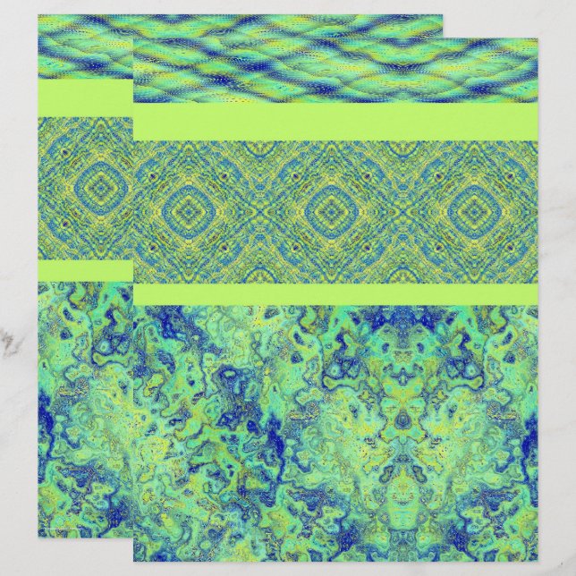 Lámina Green Sampler Scrapbook Paper 2-Sided Page (Anverso / Reverso)