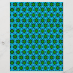 Lámina Green Stars Blue Circles Scrapbook Paper Pages
