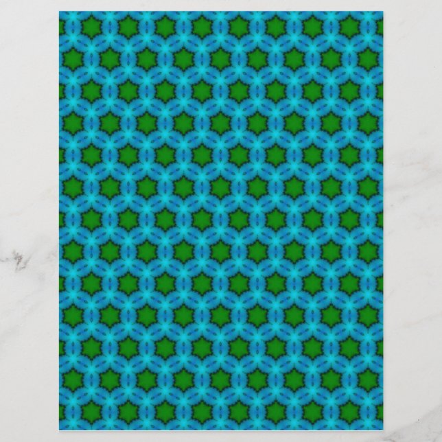 Lámina Green Stars Blue Circles Scrapbook Paper Pages (Anverso)