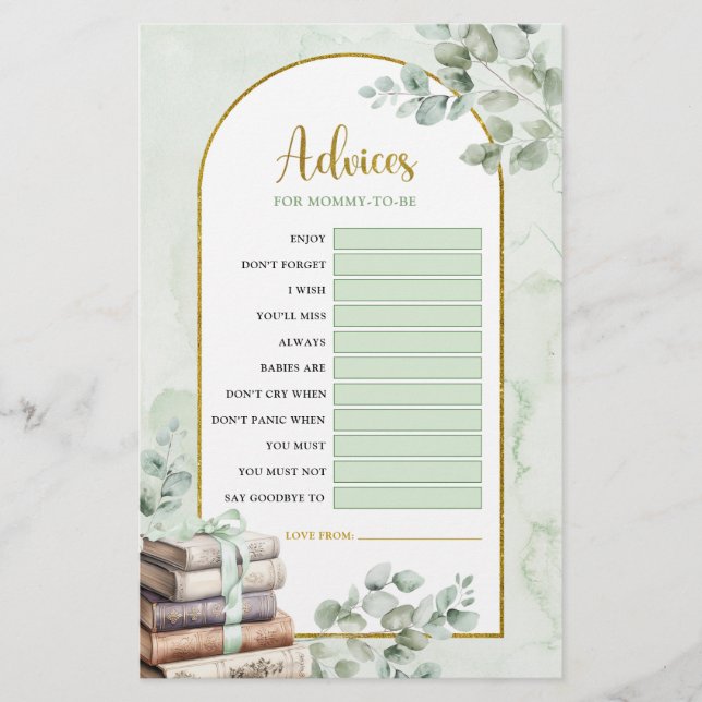 Lámina Green Storybook Advices para los próximos juegos d (Anverso)