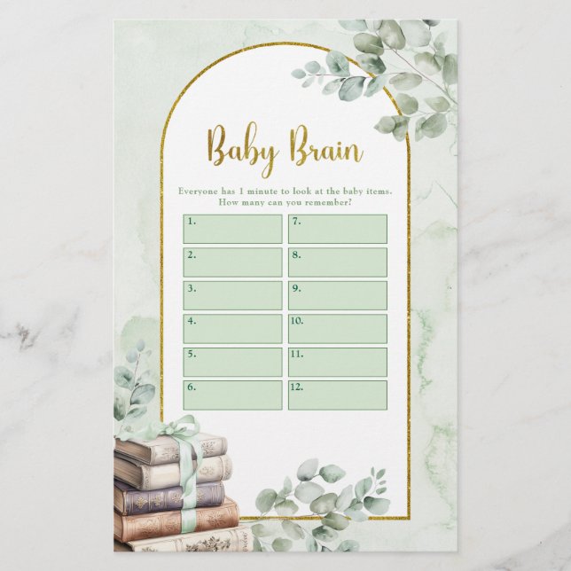 Lámina Green Storybook Baby Brain Games (Anverso)