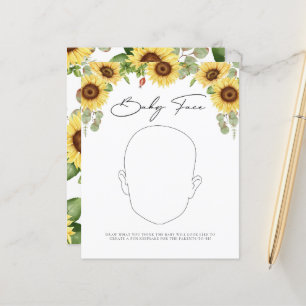 Lámina Green Sunflower Baby Shower Baby Face Game