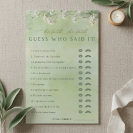 Lámina Green Wildflower He Said She Said Game