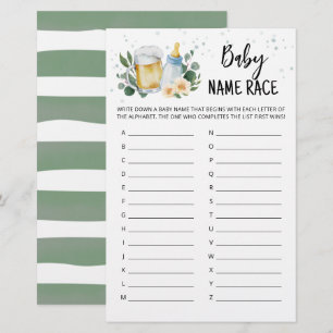 Lámina Greeneration Baby is Breve Baby Name Race Game