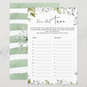 Lámina Greeneration Baby Shower Game Name That Tune