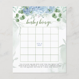 Lámina Greeneration Blue hidrangea Baby Bingo Baby Shower