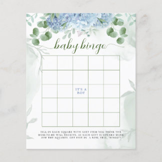 Lámina Greeneration Blue hidrangea Baby Bingo Baby Shower