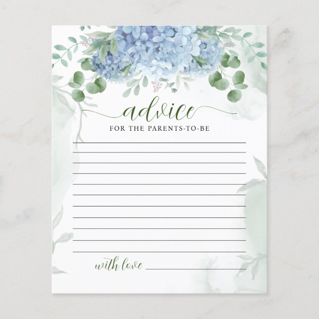 Lámina Greeneration Blue hidrangea Consejos para padres B (Anverso)