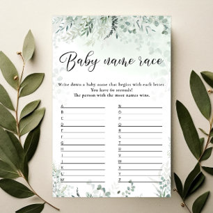 Lámina Greeneration Eucalyptus Baby Name Race Game