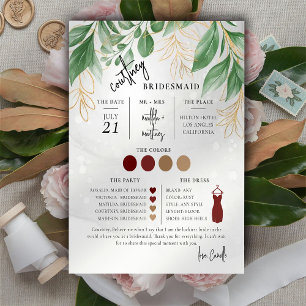 Lámina Greeneration Minimal Text Script Bridesmaid info C