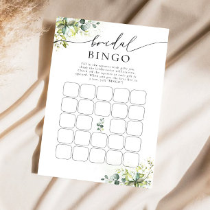 Lámina Greenery Bridal Shower Bingo