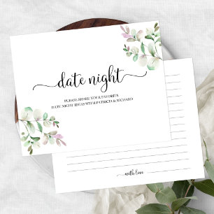 Lámina Greenery Bridal Shower Date Jar Cards nocturnos