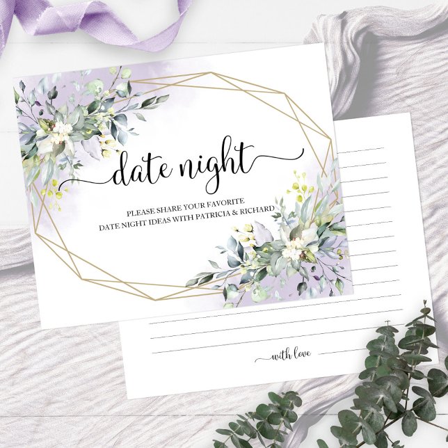 Lámina Greenery Bridal Shower Date Jar Cards nocturnos (Subido por el creador)