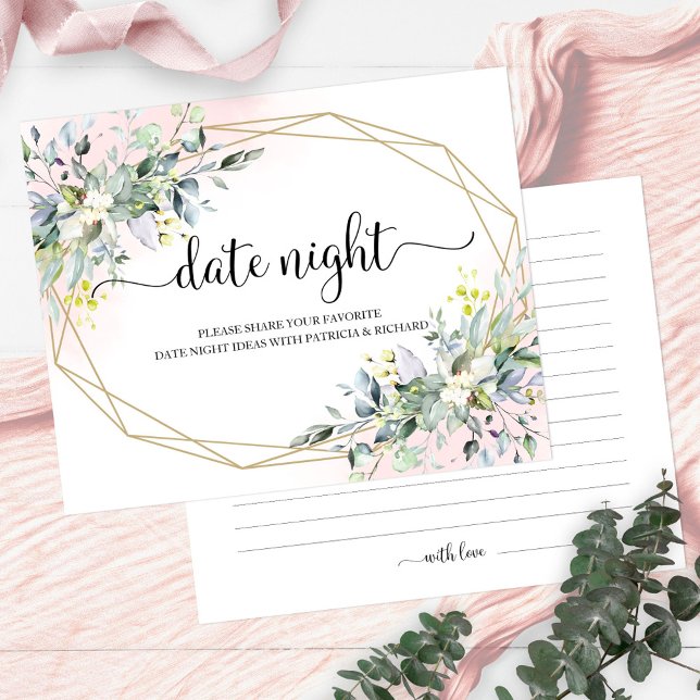 Lámina Greenery Bridal Shower Date Jar Cards nocturnos (Subido por el creador)