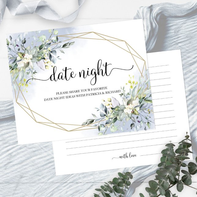 Lámina Greenery Bridal Shower Date Jar Cards nocturnos (Subido por el creador)