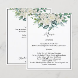 Lámina Greenery eucalipto rosas blancas boda carta de men