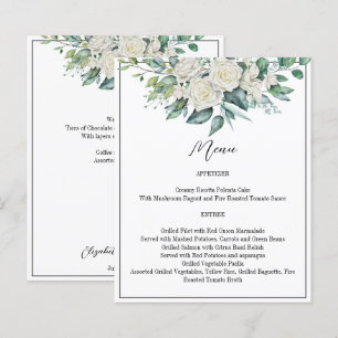 Lámina Greenery eucalipto rosas blancas boda carta de men