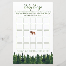 Lámina Greenery Pine Trees Baby Bingo Baby Shower