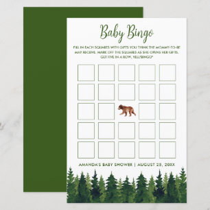 Lámina Greenery Pine Trees Baby Bingo Baby Shower