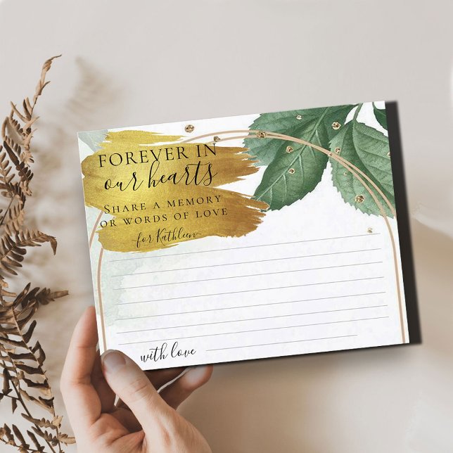 Lámina Greenery Share a Memory Funeral Card (Subido por el creador)