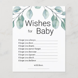 Lámina Greenery Wishes for Baby Shower Game