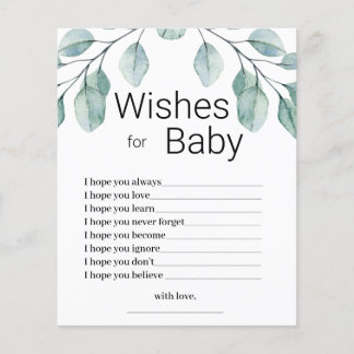 Lámina Greenery Wishes for Baby Shower Game