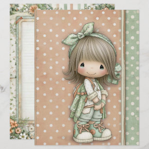 Lámina Gris beige verde salvia arena marrón lunares dos d