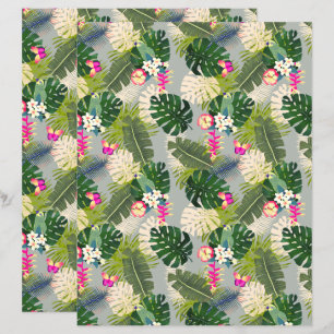 Lámina Gris veraniego de follaje tropical