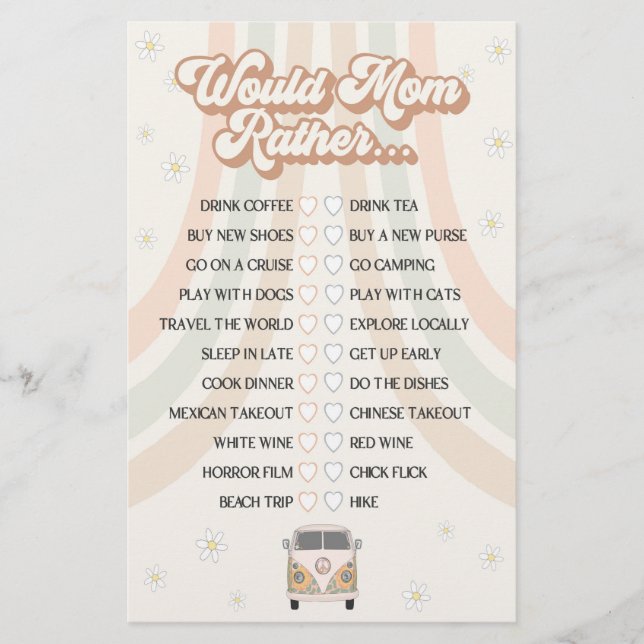 Lámina groovly retro baby ducha preferiría jugar (Anverso)