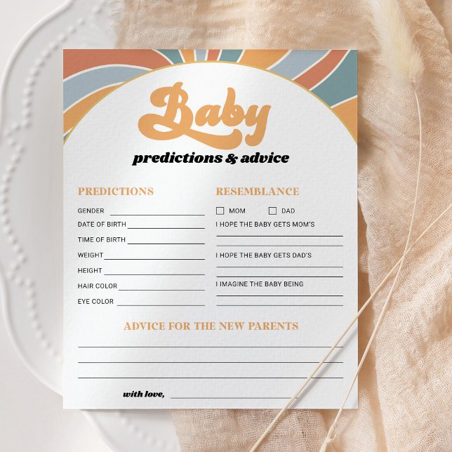 Lámina Groovy Baby Predictions and Advance Shower Game (Subido por el creador)
