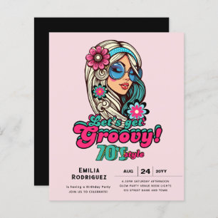 Lámina Groovy Boogie Retro Disco Fiesta de cumpleaños