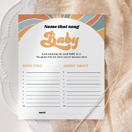 Lámina Groovy Nombre Ese Juego De Baby Shower De Canción
