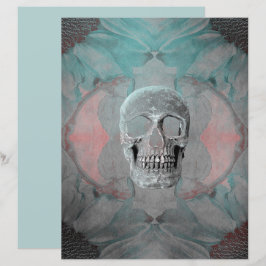 Lámina Grosella floral gótica floral Verde azulada gris r