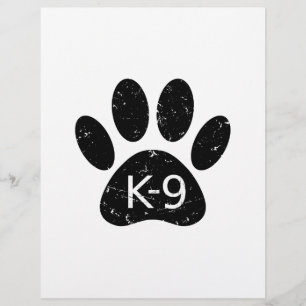 Lámina Grunge Perro angustiado Paw K-9