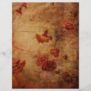 Lámina Grunge Red Carnation Wallpaper Pattern Scrapbook P