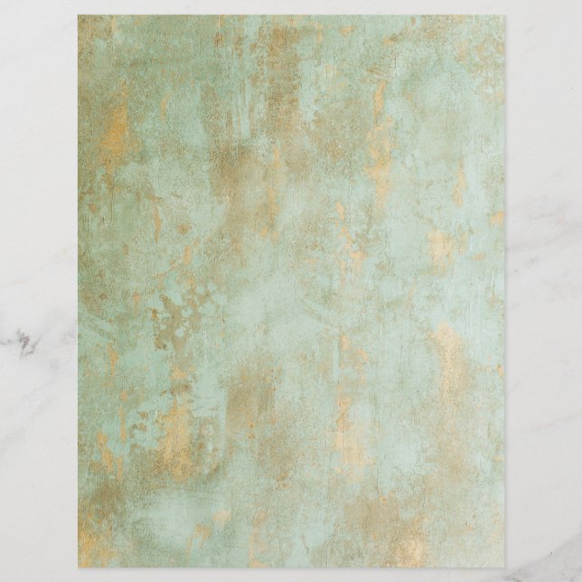Lámina Grunge verde y dorado (Anverso)