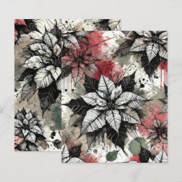 Lámina Grungy Florals Poinsettia Esboza Papel de cuaderni