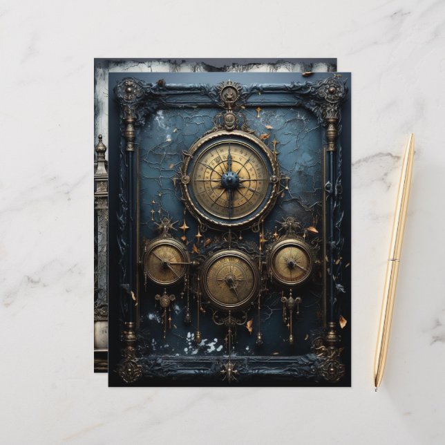 Lámina Grungy Gótico Winter Paper Craft Cardstock (Anverso/Reverso In Situ)