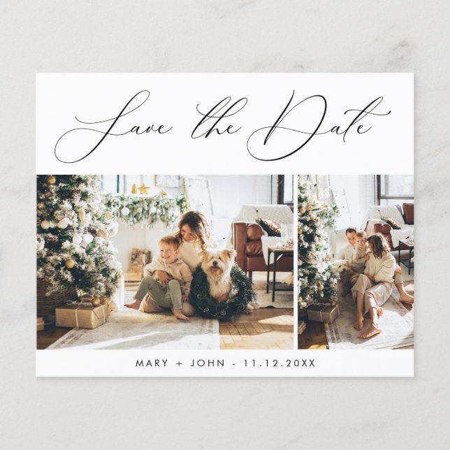 Lámina Guardar la fecha del presupuesto | Dos fotos (Anverso)