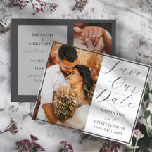 Guardar nuestra fecha gris y blanco 3 Foto presupu