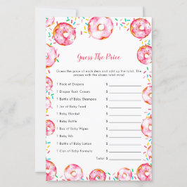 Lámina Guess The Price Donuts Diapers Baby Shower Game